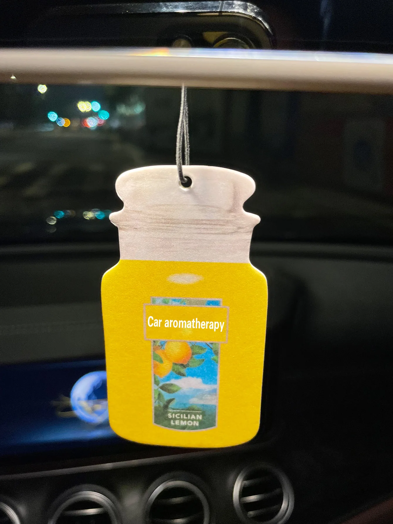 Glass Jar Shaped Sicilian Lemon Car Aromatherapy Hanging Air Freshener Scent Paper Card, Natural Plant Extract Fragrance Alcohol
Glass Jar Shaped Sicilian Lemon Car Aromatherapy Hanging Air Freshener Scent Paper Card, Natural Plant Extract Fragrance Alcohol