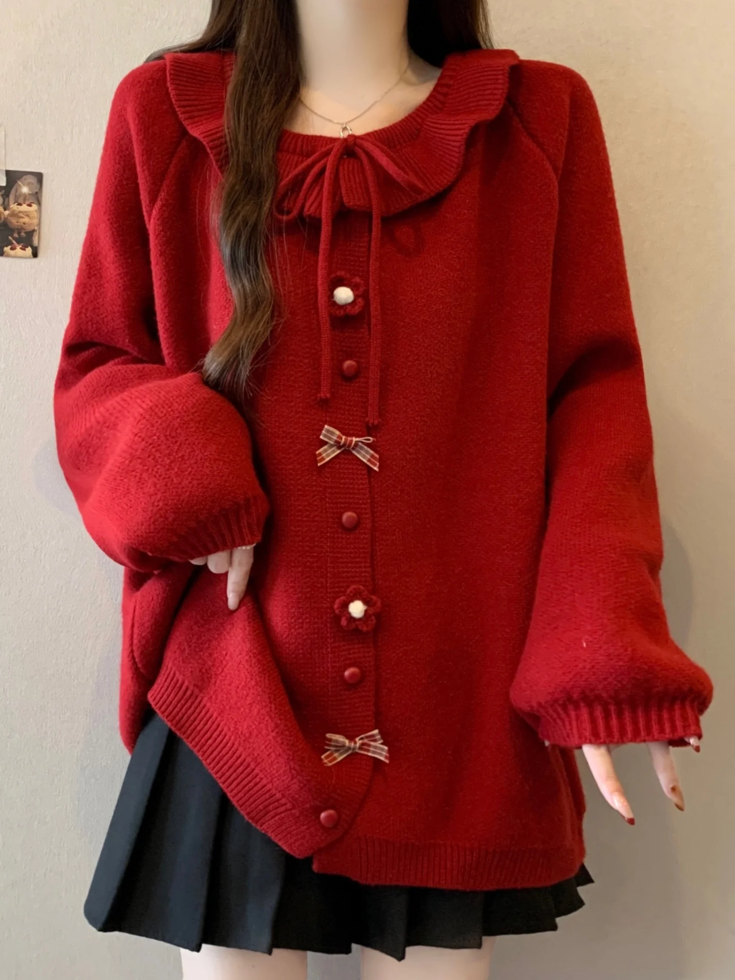 Red Knitted Loose Sweater Coat Women's Spring Autumn New Style plus Size Flattering Slimming Open Cardigan Knitwear Top
Red Knitted Loose Sweater Coat Women's Spring Autumn New Style plus Size Flattering Slimming Open Cardigan Knitwear Top