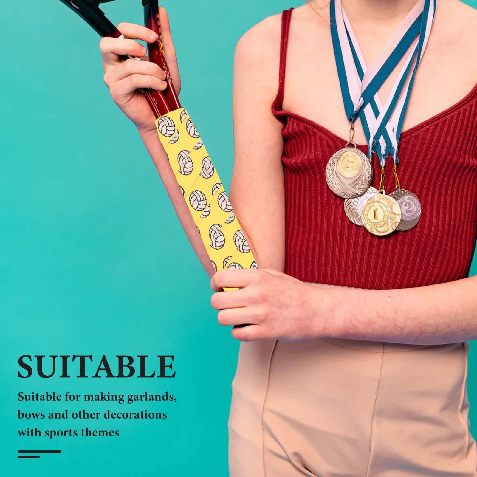 Volleyball Decorative Grip Belt Diy Ribbon Crafts Polyester Sports for Bow Making Ribbed
Volleyball Decorative Grip Belt Diy Ribbon Crafts Polyester Sports for Bow Making Ribbed