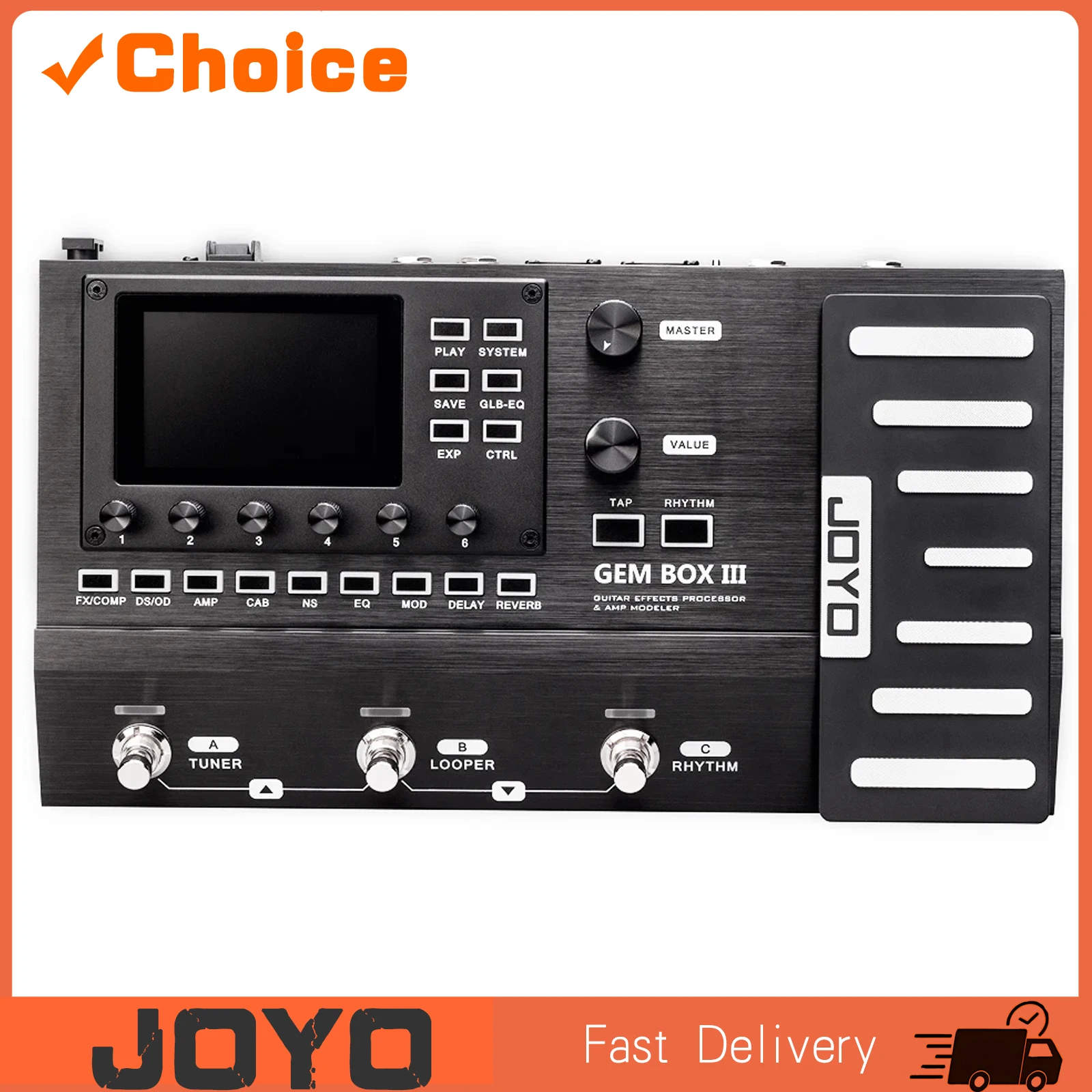 JOYO GEM BOX III Guitar Multi Effect Processor with Expression Pedal 157 Effects IR Cab Simulation Guitar Bass Amp Modeling
JOYO GEM BOX III Guitar Multi Effect Processor with Expression Pedal 157 Effects IR Cab Simulation Guitar Bass Amp Modeling