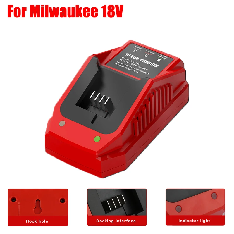 Portable Lithium Battery Charger Compatible with For Milwaukee 18V Lithium Batteries Rapid Charging Station Replacement Charger
Portable Lithium Battery Charger Compatible with For Milwaukee 18V Lithium Batteries Rapid Charging Station Replacement Charger