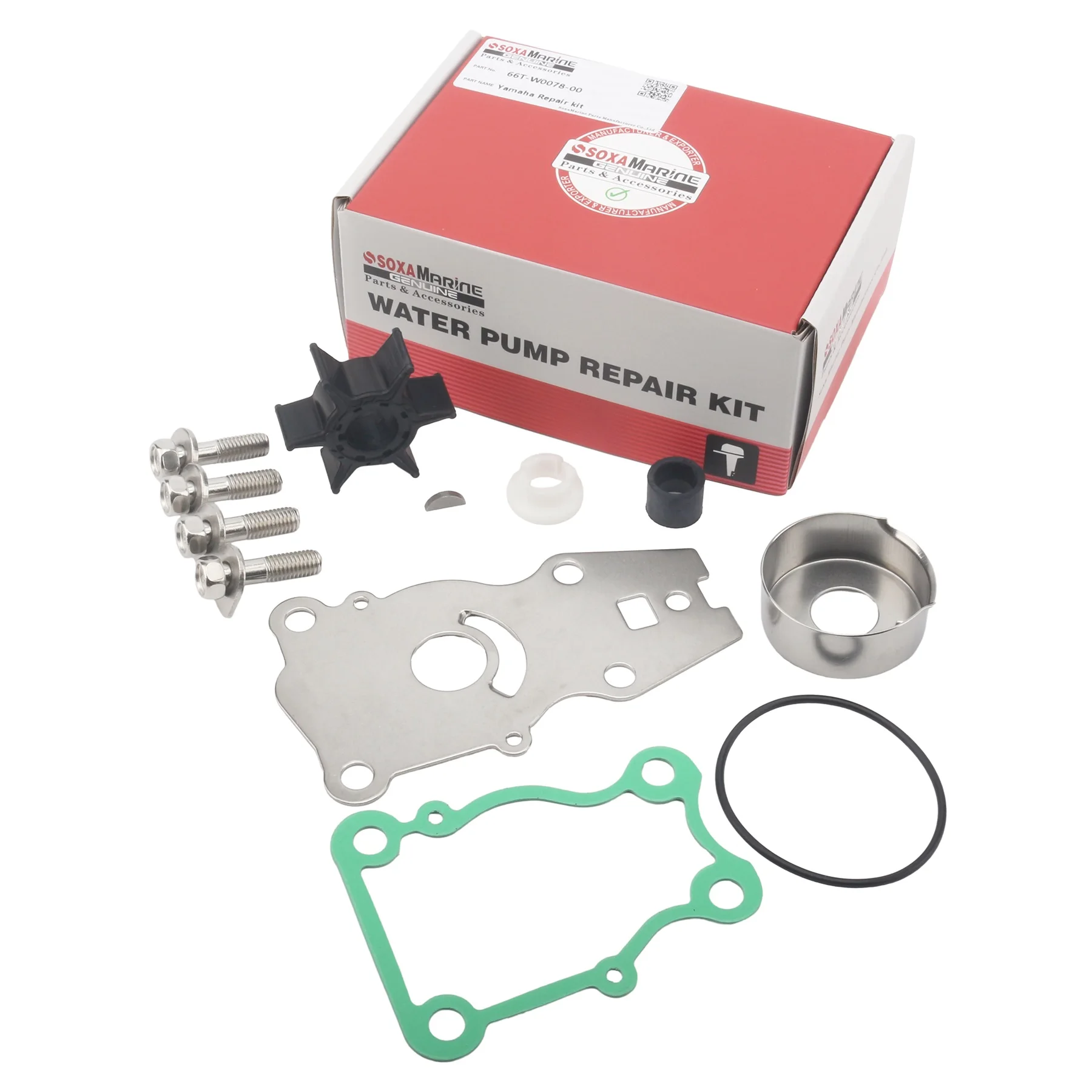 Soxa Marine 66T-W0078-01 66T-W0078-A0 Water Pump Repair Kit for Yamaha 4 Str 25 30 40 HP Outboard Boat Motor 18-3413 18-3440
Soxa Marine 66T-W0078-01 66T-W0078-A0 Water Pump Repair Kit for Yamaha 4 Str 25 30 40 HP Outboard Boat Motor 18-3413 18-3440