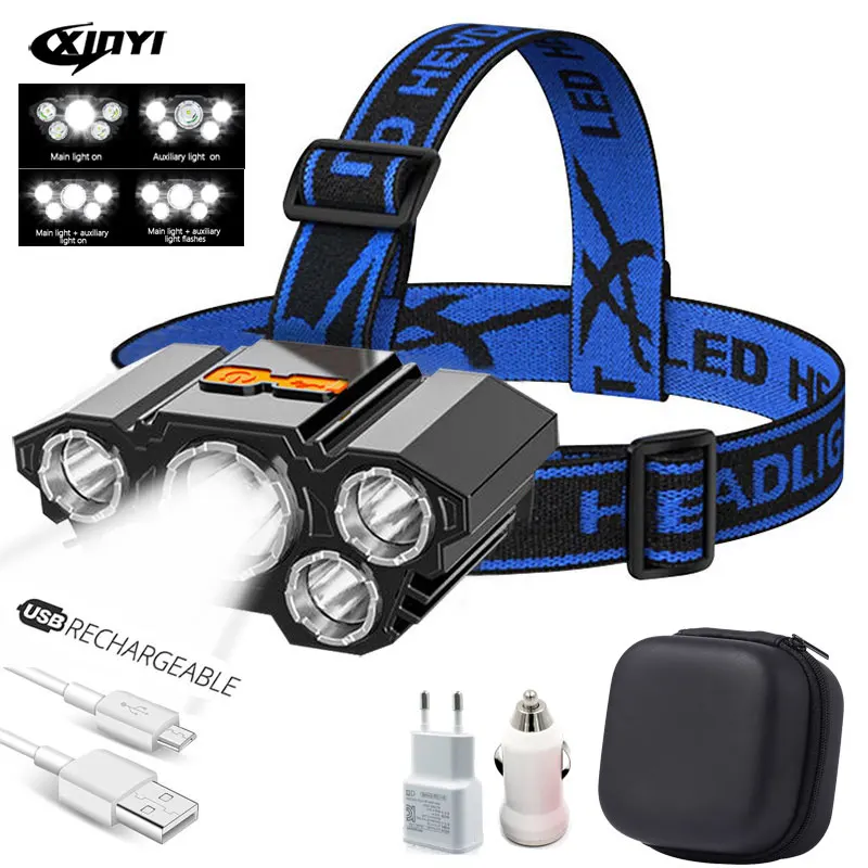 Usb Rechargeable Built-in Battery 5 Led Strong Headlight Super Bright Head-Mounted Flashlight Outdoor Rechargeable Night Fishing
Usb Rechargeable Built-in Battery 5 Led Strong Headlight Super Bright Head-Mounted Flashlight Outdoor Rechargeable Night Fishing