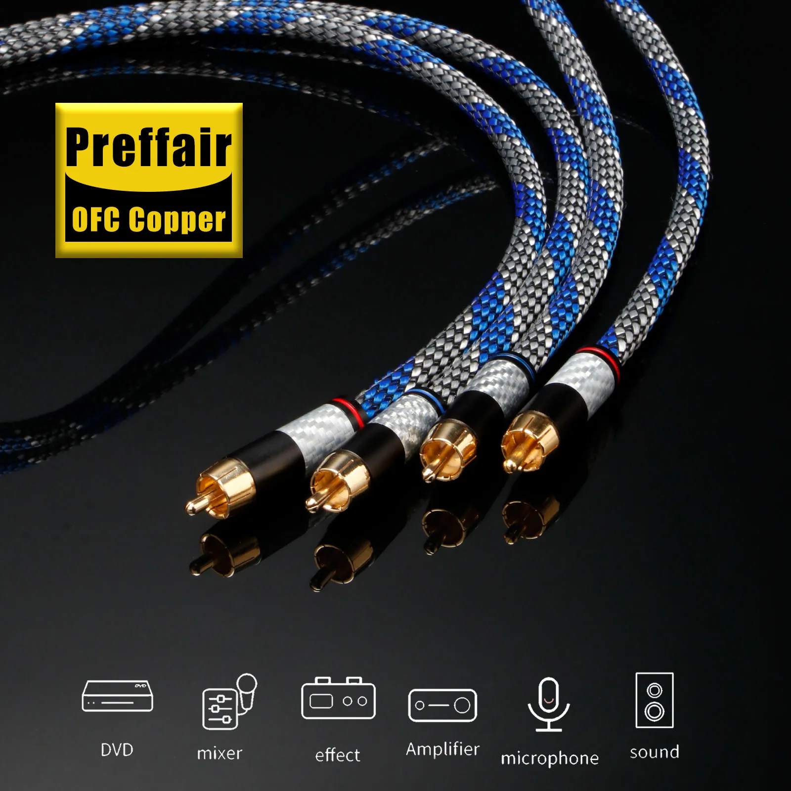 HiFi High Purity OFC Copper RCA Cable Amplifier RCA Audio Cable with carbon fiber Gold Plated RCA Plug Interconnect Signal Wire
HiFi High Purity OFC Copper RCA Cable Amplifier RCA Audio Cable with carbon fiber Gold Plated RCA Plug Interconnect Signal Wire