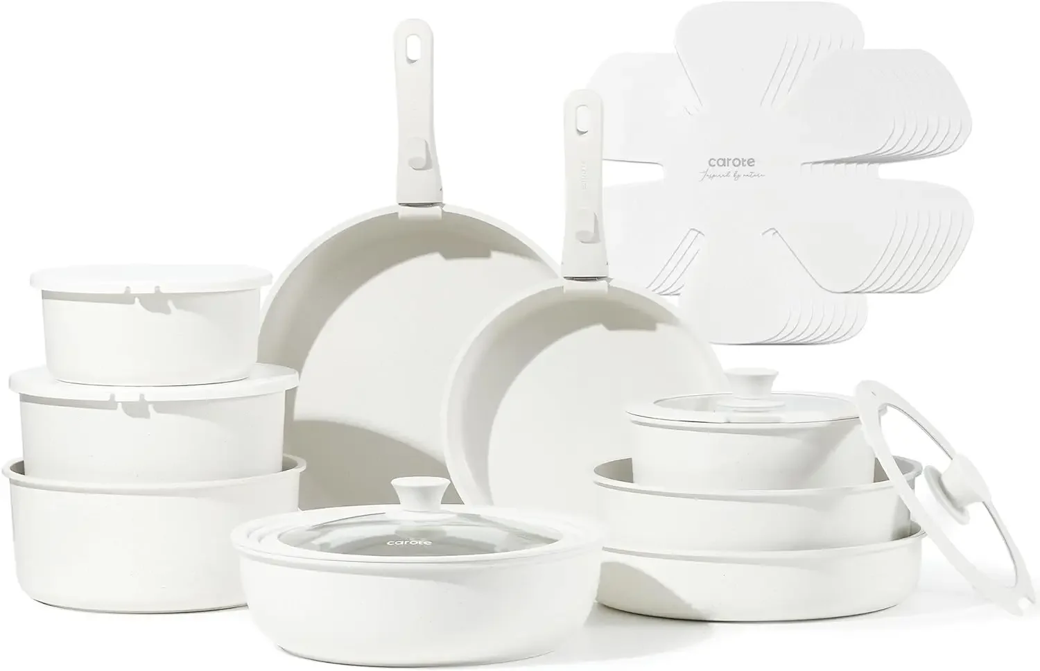 CAROTE 24pcs Detachable Handle Pots and Pan Set, Nonstick Induction Cookware, Removable Handle, RV Oven Safe Cookware
CAROTE 24pcs Detachable Handle Pots and Pan Set, Nonstick Induction Cookware, Removable Handle, RV Oven Safe Cookware
