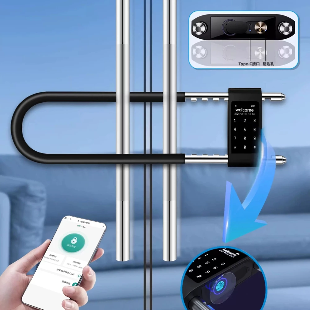 KOB Password U-shaped Lock Fingerprint U-shaped Plug-in Electronic Padlock Glass Door Intelligent Door Lock 미니 자물쇠
KOB Password U-shaped Lock Fingerprint U-shaped Plug-in Electronic Padlock Glass Door Intelligent Door Lock 미니 자물쇠