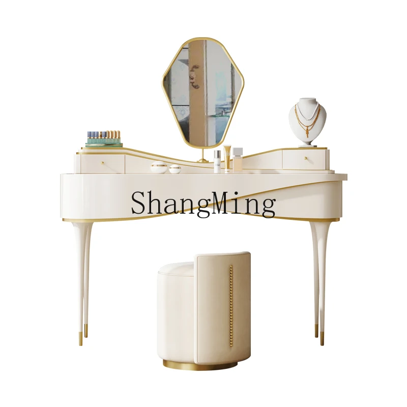 ZYH cream style dresser bedroom light luxury style new creative solid wood makeup table
ZYH cream style dresser bedroom light luxury style new creative solid wood makeup table