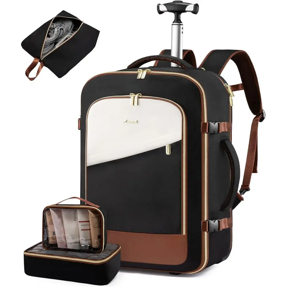 Rolling Wheeled Backpack, 57L Carry-On Luggage, 17 Water-Resistant, Approved Underseat Bag for Travel
Rolling Wheeled Backpack, 57L Carry-On Luggage, 17 Water-Resistant, Approved Underseat Bag for Travel
