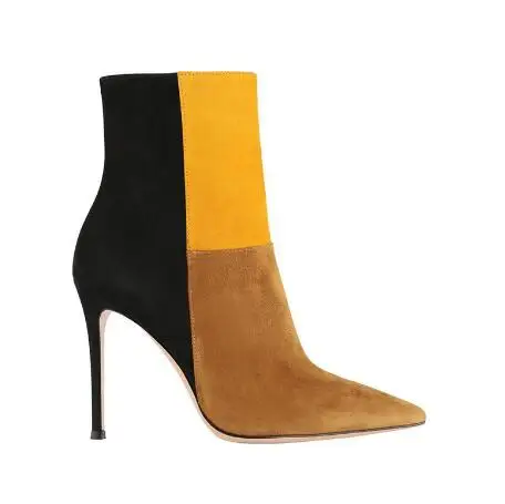 Spring Yellow Khaki Black Patchwork Suede Pointed Toe Thin High Heel Ankle Boots Women Fashion Leisure Slip On Short Booties
Spring Yellow Khaki Black Patchwork Suede Pointed Toe Thin High Heel Ankle Boots Women Fashion Leisure Slip On Short Booties