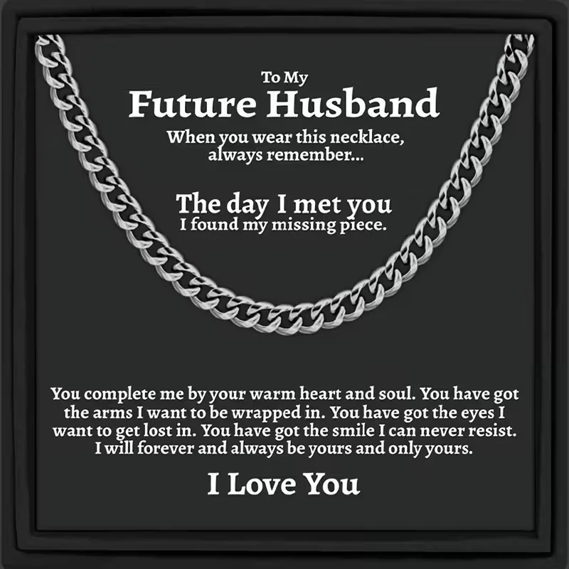 To My Future Husband Cuban Link Chain Necklace, Husband To Be Gift, Fiance Christmas Gift, Promise Necklace For Him
To My Future Husband Cuban Link Chain Necklace, Husband To Be Gift, Fiance Christmas Gift, Promise Necklace For Him