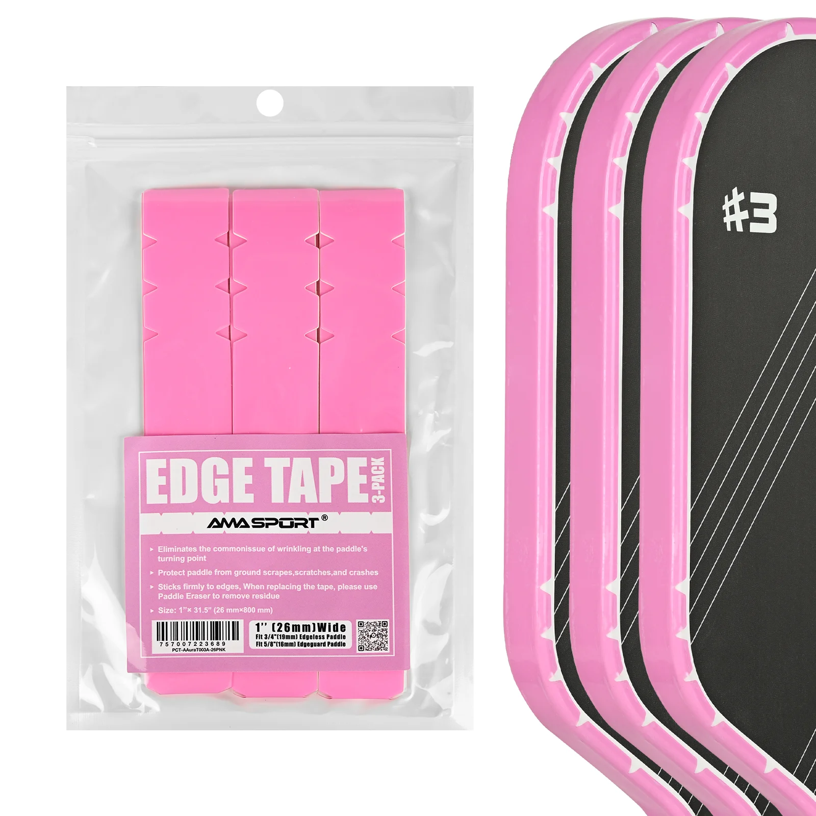 AMA SPORT Pickleball Paddle Colored Transparent Version Edge Tape Head Edge Tape Perfectly Fits the Curved Edge Not Wrinkling
AMA SPORT Pickleball Paddle Colored Transparent Version Edge Tape Head Edge Tape Perfectly Fits the Curved Edge Not Wrinkling