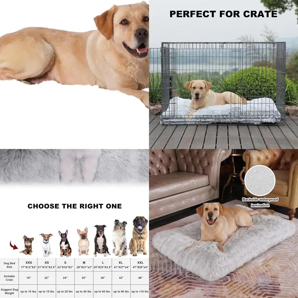 Grey Waterproof XXL Dog Crate Pad, 47x29, Washable Faux Fur Bed
Grey Waterproof XXL Dog Crate Pad, 47x29, Washable Faux Fur Bed