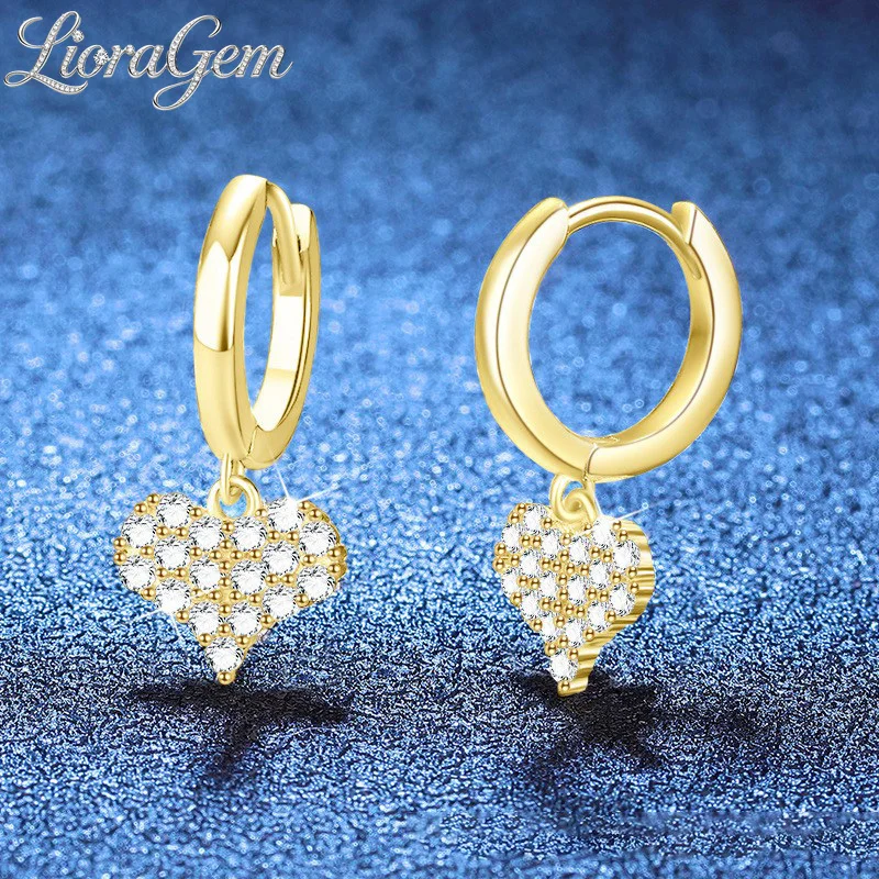 LioraGem Sweet Heart Moissanite Pendant Earrings 18K Gold, Women's Fashionable and Versatile Earrings Platinum PT950 Stamp
LioraGem Sweet Heart Moissanite Pendant Earrings 18K Gold, Women's Fashionable and Versatile Earrings Platinum PT950 Stamp