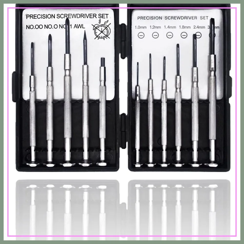 11 PCS Mini Screwdriver Set, Small Flathead & Phillips for Glasses, Watch, Phone, Toys, Computer Repair
11 PCS Mini Screwdriver Set, Small Flathead & Phillips for Glasses, Watch, Phone, Toys, Computer Repair