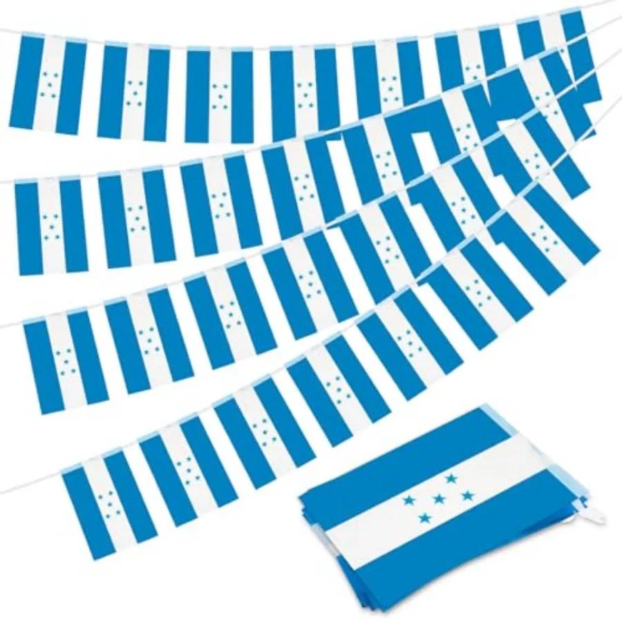32.8 ft Honduras Flag Banner, 30 Pcs Mini Honduran Country String Flags, Blue White HN Bunting for Honduran National Day, Festi
32.8 ft Honduras Flag Banner, 30 Pcs Mini Honduran Country String Flags, Blue White HN Bunting for Honduran National Day, Festi