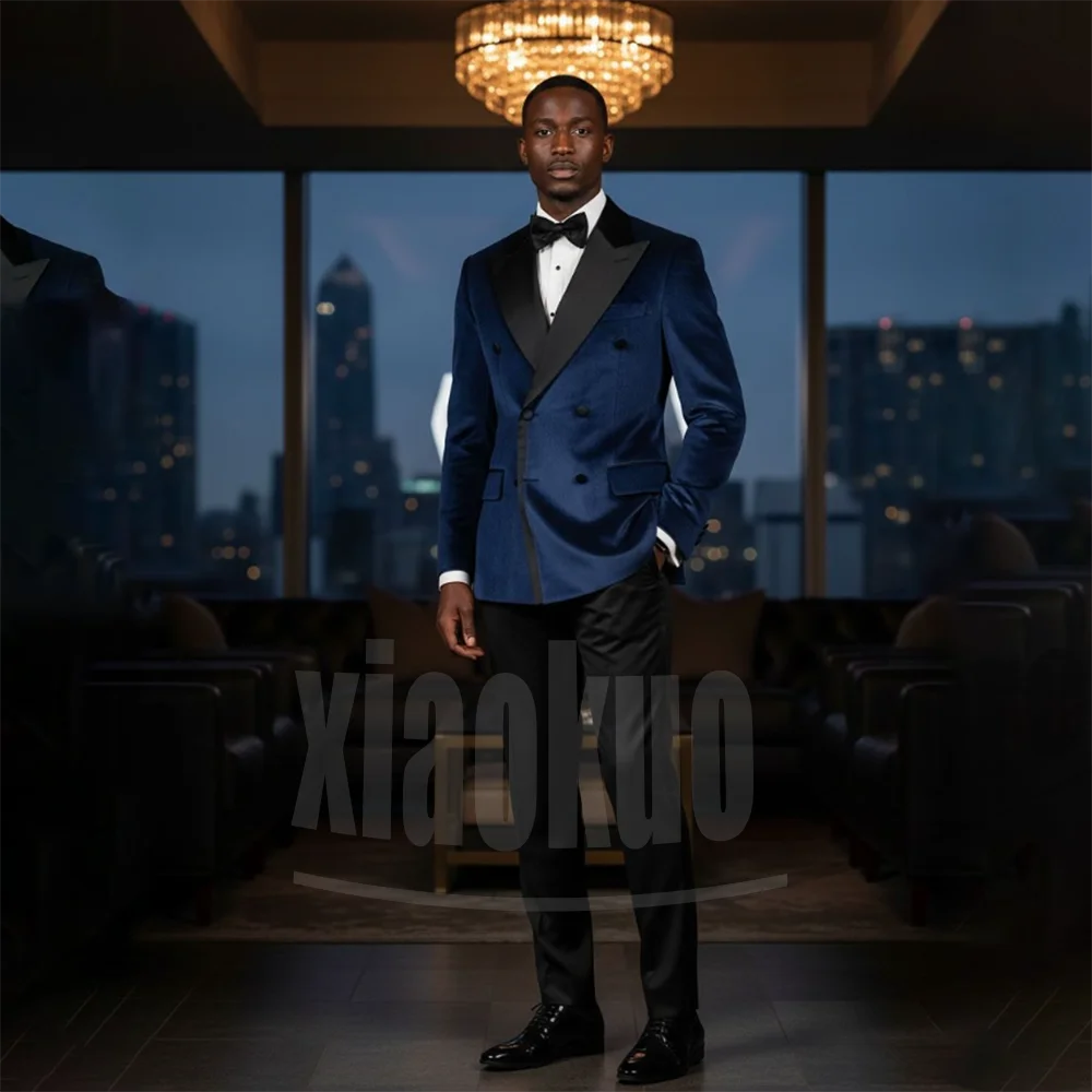Men's Velvet Jacket Suit with Black Peak Lapel Double Breasted Coat Luxury Formal Evening Wedding Party Prom Slim Blazer
Men's Velvet Jacket Suit with Black Peak Lapel Double Breasted Coat Luxury Formal Evening Wedding Party Prom Slim Blazer