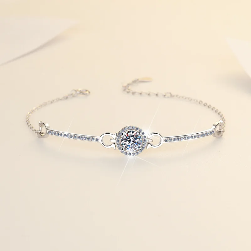 TY Moissanite 925 Sterling Silver Bracelet for Women 1CT D Color Adjustable Fine Luxury Jewelry
TY Moissanite 925 Sterling Silver Bracelet for Women 1CT D Color Adjustable Fine Luxury Jewelry