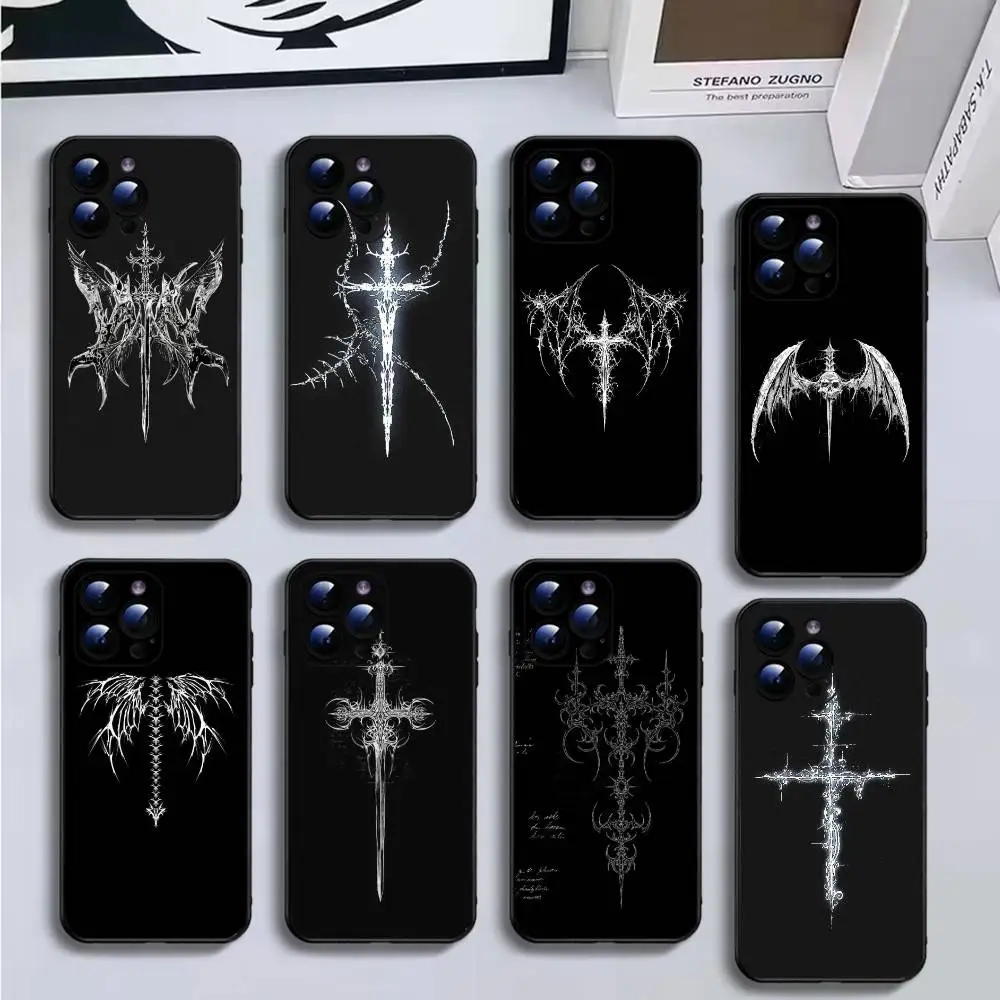 Gothic Cross Phone Case For iPhone16,15,14,13,12,11 Plus,Pro Max,XS,X,XR,SE,Mini,8,7,Soft Black Cover
Gothic Cross Phone Case For iPhone16,15,14,13,12,11 Plus,Pro Max,XS,X,XR,SE,Mini,8,7,Soft Black Cover