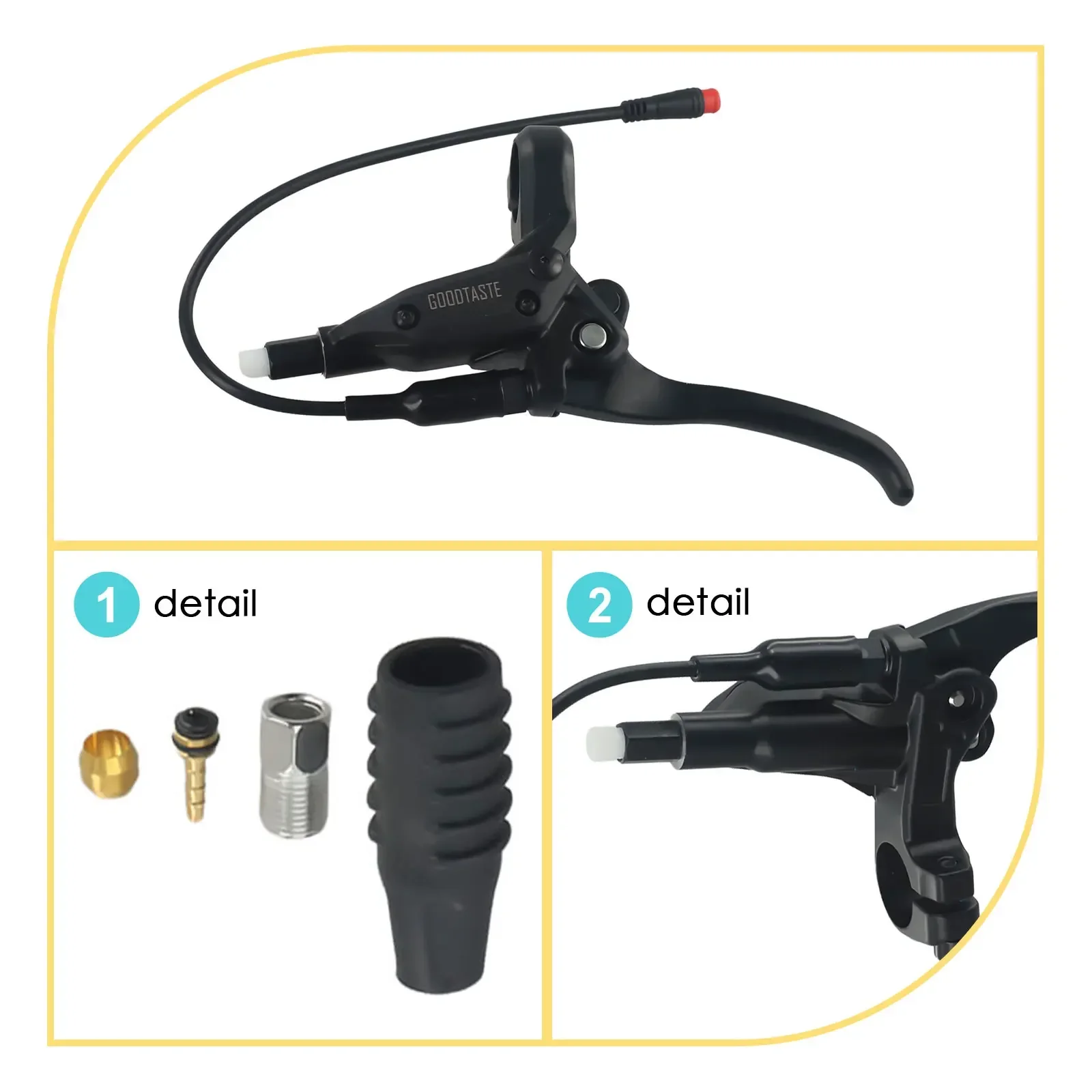 Goodtaste GT03 Power Off Brake Handle with Waterproof 2pin Connector for Electric Bikes Aluminum Alloy Brake Lever
Goodtaste GT03 Power Off Brake Handle with Waterproof 2pin Connector for Electric Bikes Aluminum Alloy Brake Lever