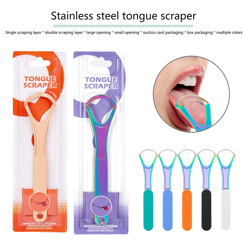 Stainless Steel Double Tongue Scrapers Mouth Cleaner Silicone Handle With Cardboard Packing Dental Oral Care Cleaning Brush
Stainless Steel Double Tongue Scrapers Mouth Cleaner Silicone Handle With Cardboard Packing Dental Oral Care Cleaning Brush