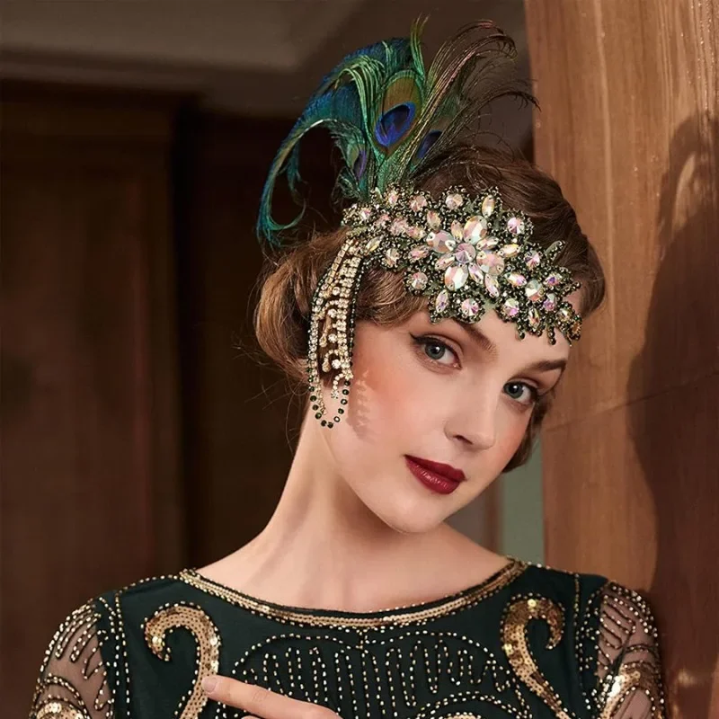 Vintage 1920s Flapper Headband Roaring 20s Great Gatsby Headpiece with Feather Hair Accessories
Vintage 1920s Flapper Headband Roaring 20s Great Gatsby Headpiece with Feather Hair Accessories