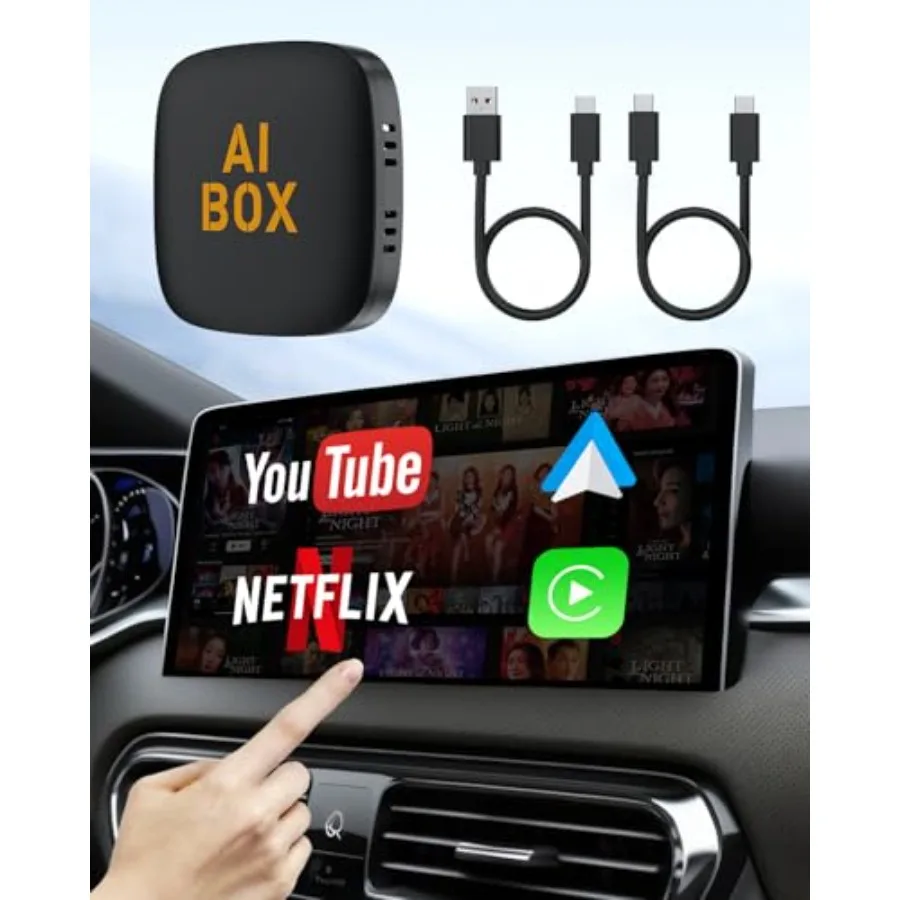 Wireless CarPlay Adapter for Cars from 2016 ABS plastic black 5-in-1 support for Apple CarPlay Android Auto Netflix YouTube TF
Wireless CarPlay Adapter for Cars from 2016 ABS plastic black 5-in-1 support for Apple CarPlay Android Auto Netflix YouTube TF