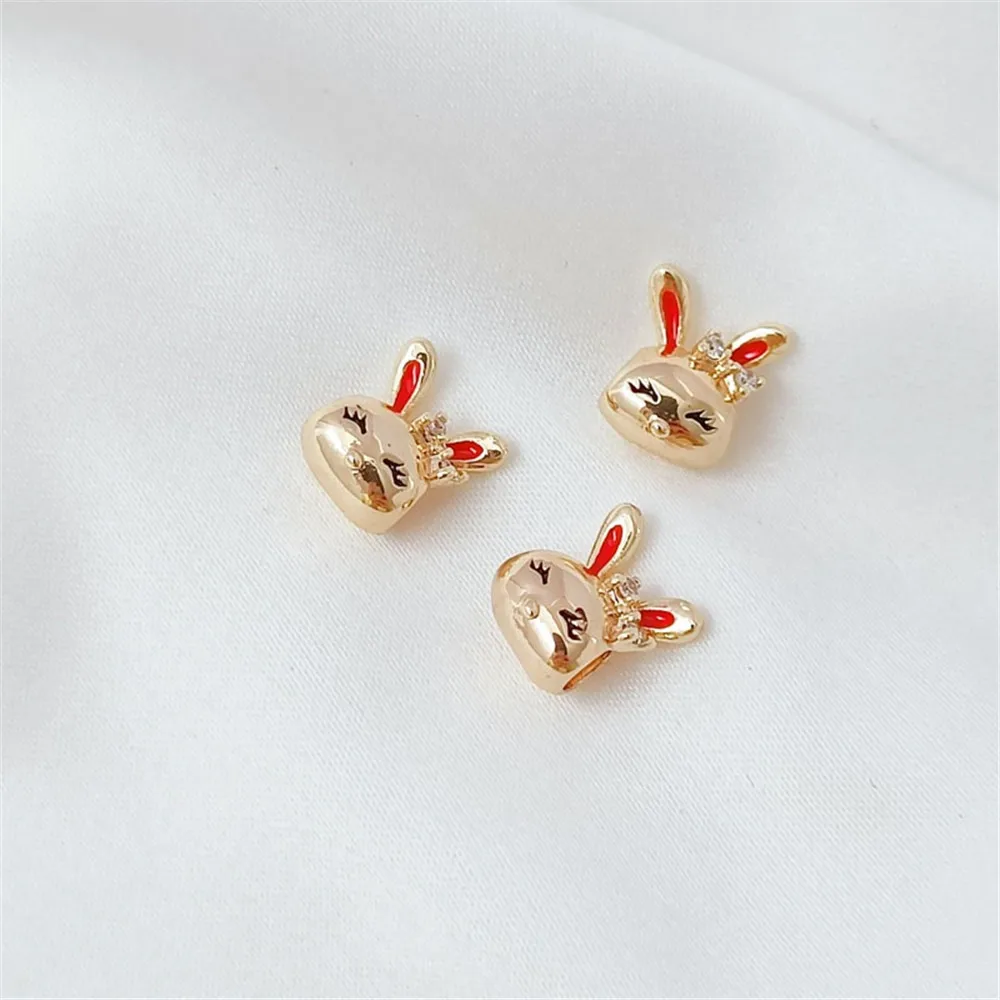 14K Gold-plated Zircon Oil Drip Horizontal Hole Rabbit Head Bead Handcrafted DIY Bracelet Loose Bead Accessory Material
14K Gold-plated Zircon Oil Drip Horizontal Hole Rabbit Head Bead Handcrafted DIY Bracelet Loose Bead Accessory Material