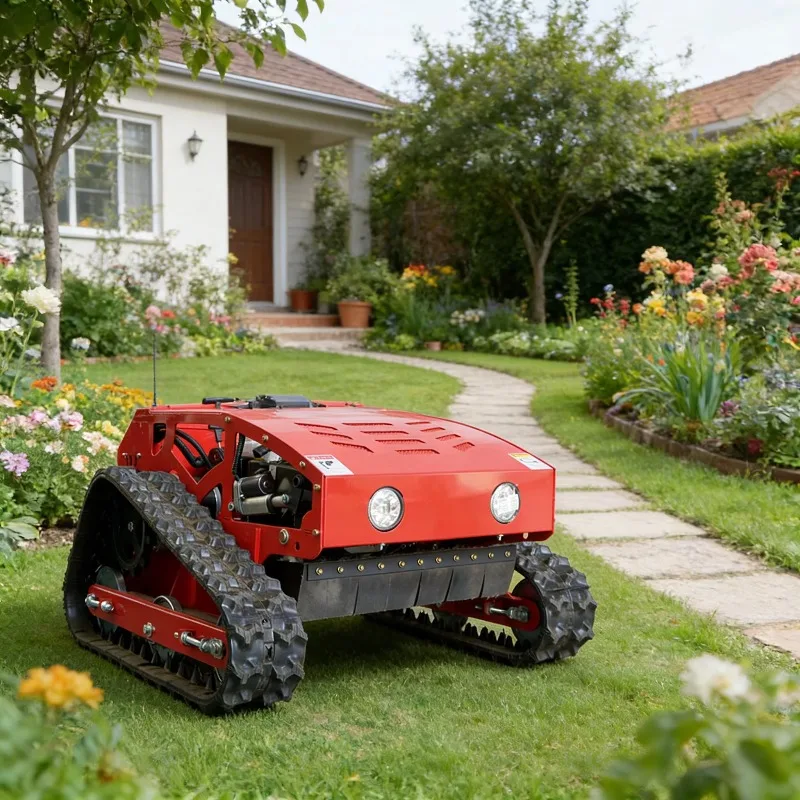 Wireless Remote Control Crawler Lawn Mower All Terrain Tracked Mower Remote Control Slope Mower with Braking for Garden Work
Wireless Remote Control Crawler Lawn Mower All Terrain Tracked Mower Remote Control Slope Mower with Braking for Garden Work