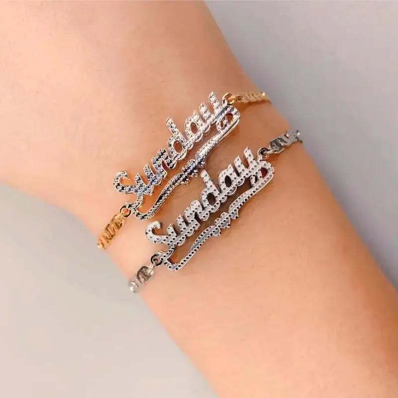 Personalized Double Layer Nameplate With Heart Bracelet Custom Name Stainless Steel Jewelry 3D Pendant Bracelets For Women Gifts
Personalized Double Layer Nameplate With Heart Bracelet Custom Name Stainless Steel Jewelry 3D Pendant Bracelets For Women Gifts