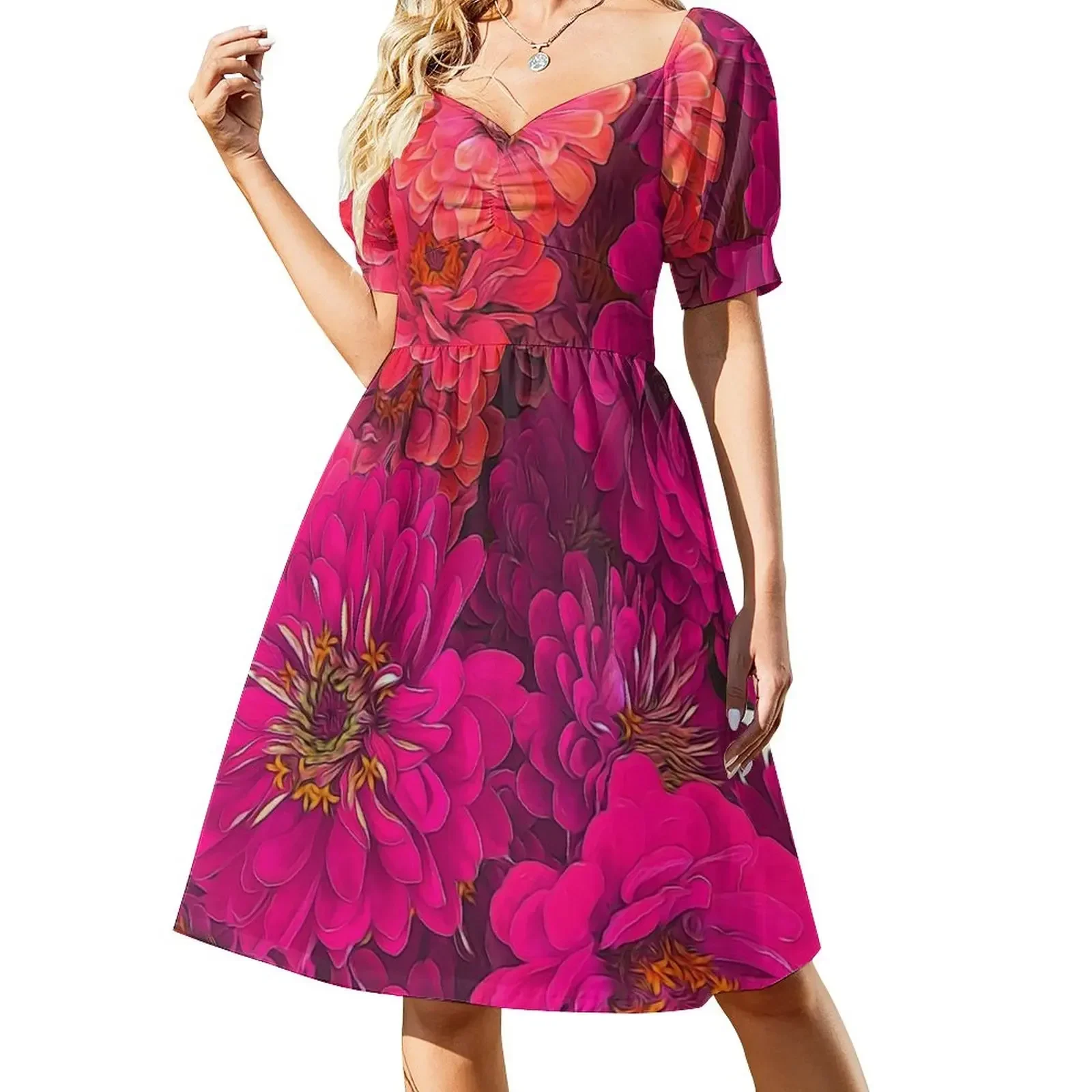 Pink Zinnias Short-Sleeved Dress Female clothing ladies dresses for special occasions african dresses for woman Dress
Pink Zinnias Short-Sleeved Dress Female clothing ladies dresses for special occasions african dresses for woman Dress