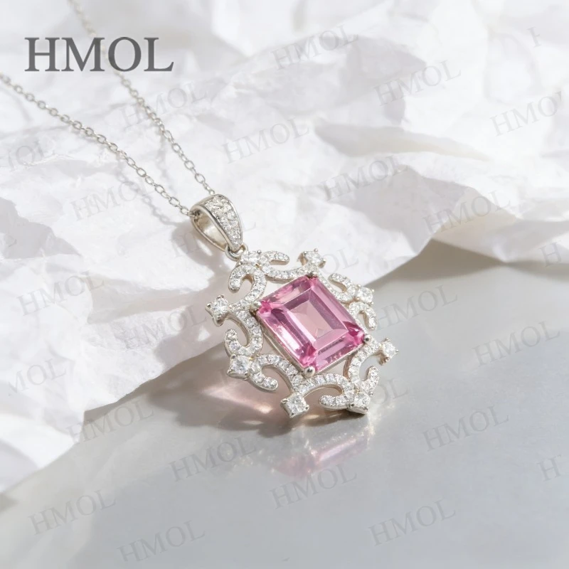 White Gold Emerald Cut Necklace with Lab Grown Columbia Emerald Ruby Sapphire Padparadscha Fine Jewelry Gift for Her
White Gold Emerald Cut Necklace with Lab Grown Columbia Emerald Ruby Sapphire Padparadscha Fine Jewelry Gift for Her