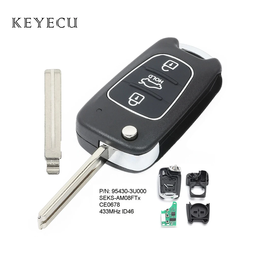 Upgraded Flip Remote Key Fob 3 Buttons 433MHz ID46 for Kia Sportage 2010 2011 2012 2013 2014 P/N : 95430-3U000
Upgraded Flip Remote Key Fob 3 Buttons 433MHz ID46 for Kia Sportage 2010 2011 2012 2013 2014 P/N : 95430-3U000