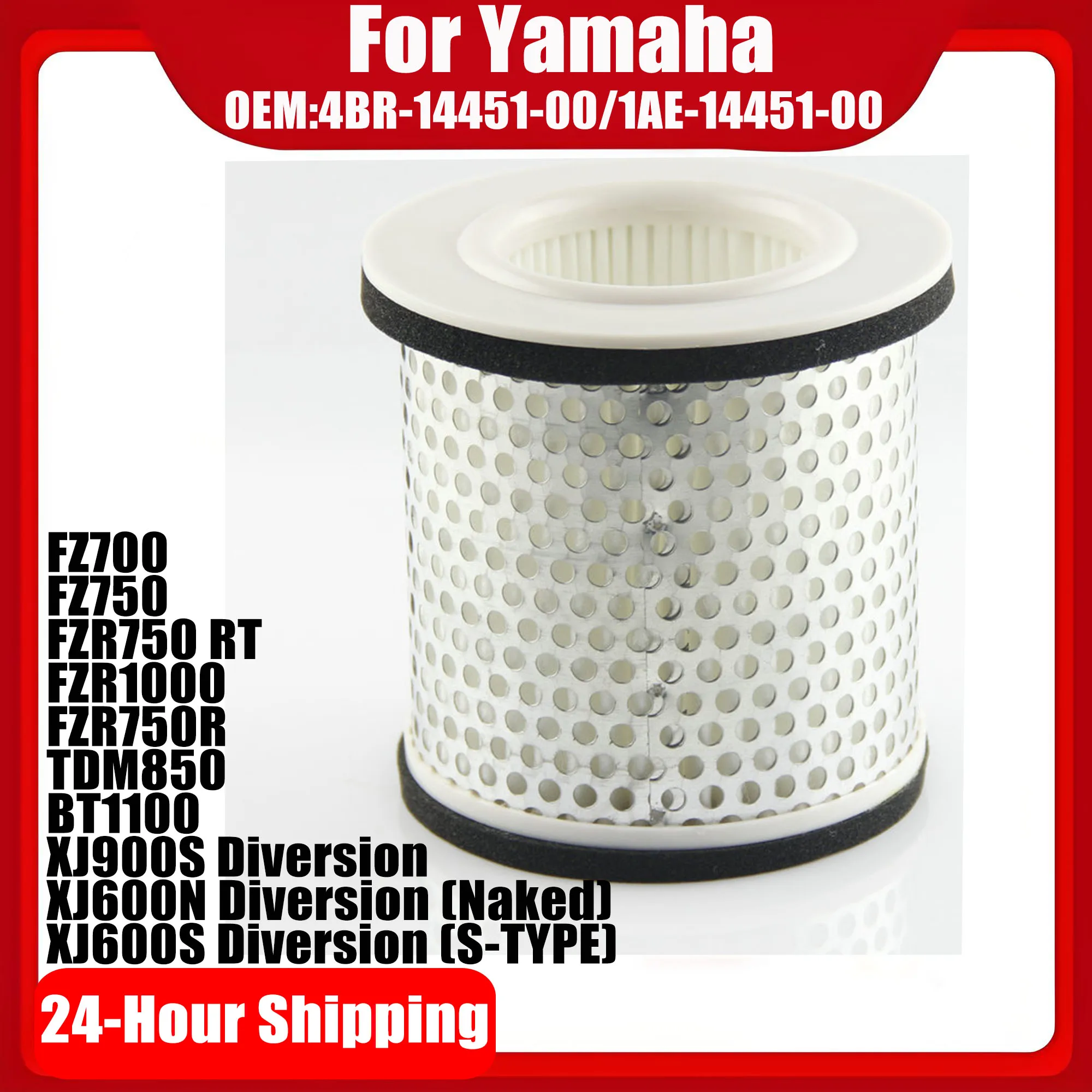 Motorcycle Air Filter Cleaner For Yamaha BT1100 TDM850 FZR1000 FZR750R XJ600N XJ600S XJ900S Diversion FZ700 FZ750 1AE-14451-00
Motorcycle Air Filter Cleaner For Yamaha BT1100 TDM850 FZR1000 FZR750R XJ600N XJ600S XJ900S Diversion FZ700 FZ750 1AE-14451-00