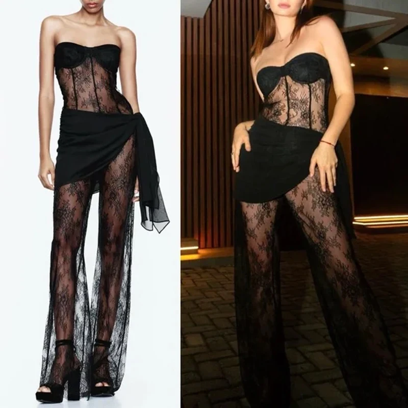 Luxury celebrity photography party nightclub evening gown lace strapless slim fit jumpsuit dress
Luxury celebrity photography party nightclub evening gown lace strapless slim fit jumpsuit dress