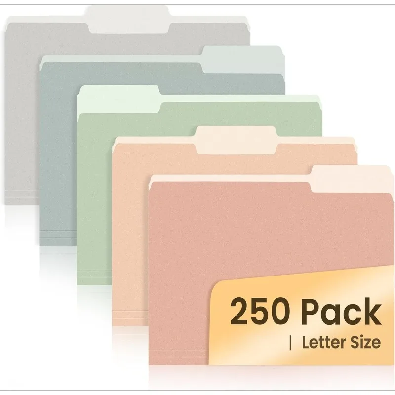 File Folders Letter Size Pastel Colors, 250 Pack Manilla Folders 8.5 x 11 1/3-Cut Tabs, Colored File Folders Office Home S
File Folders Letter Size Pastel Colors, 250 Pack Manilla Folders 8.5 x 11 1/3-Cut Tabs, Colored File Folders Office Home S