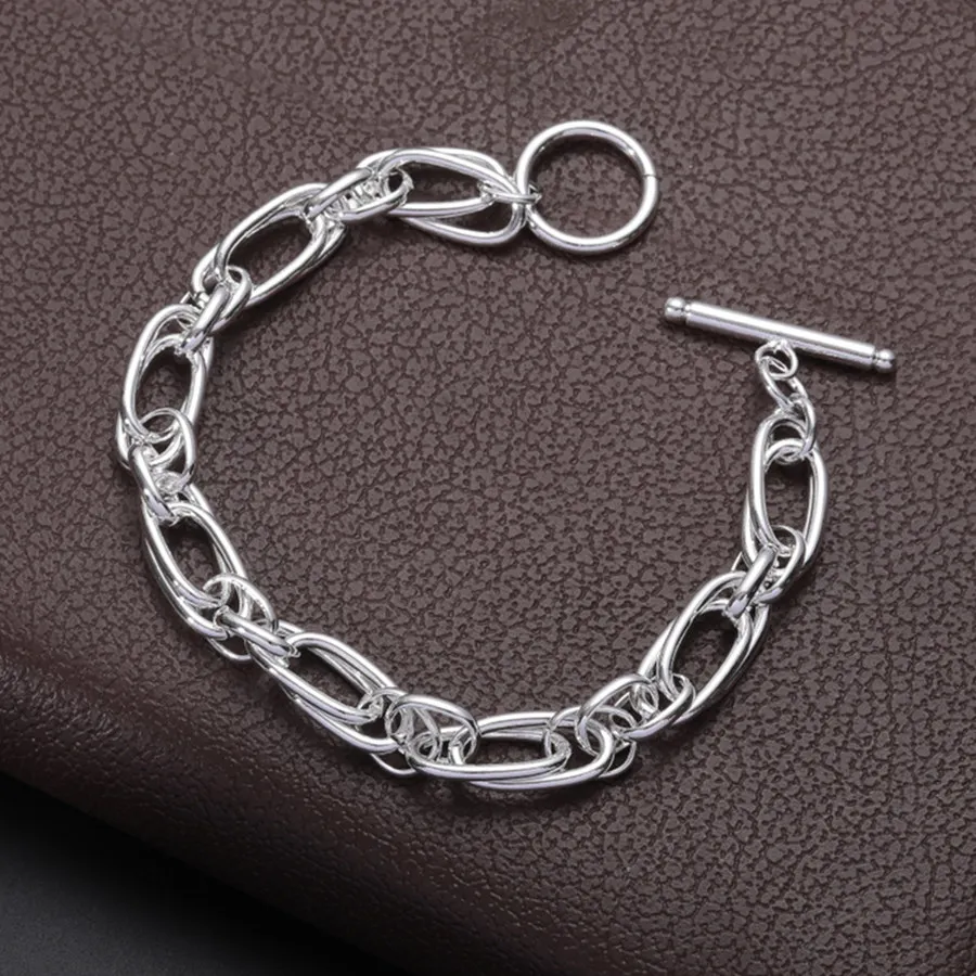 Charms fine creative circle chain fashion 925 Sterling silver Bracelet for woman noble jewelry Wedding party lady Holiday gifts
Charms fine creative circle chain fashion 925 Sterling silver Bracelet for woman noble jewelry Wedding party lady Holiday gifts