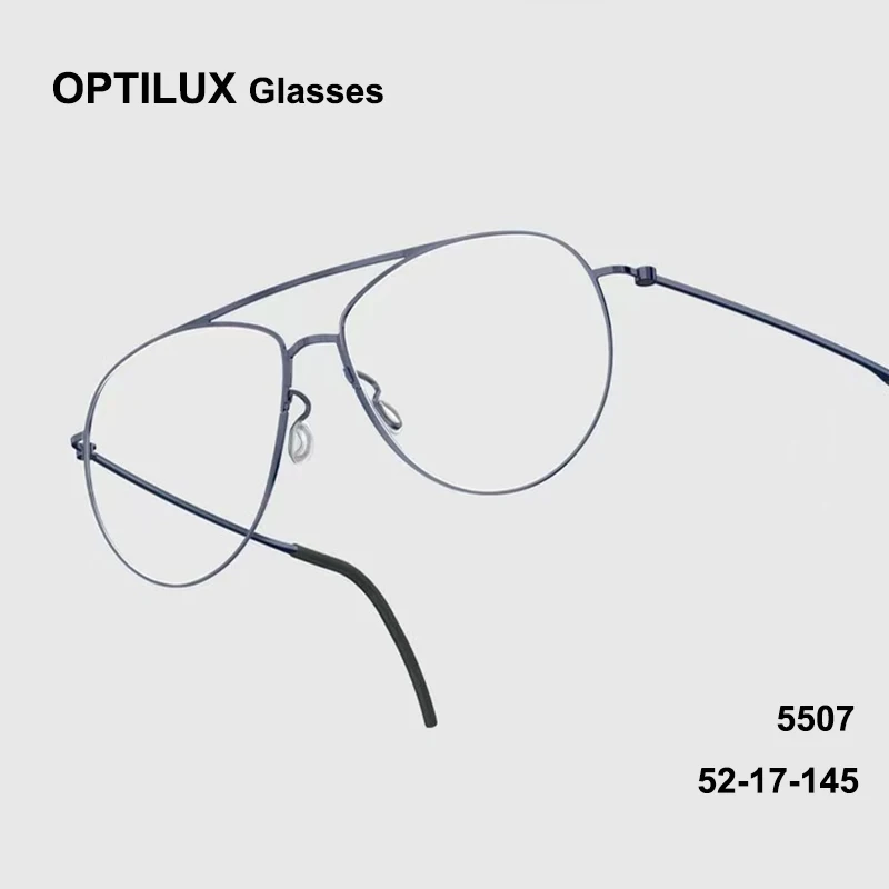 Denmark Titanium Double beam Square Glasses Frames Pilot Men Women Ultra Light Screwless Round Eyeglass Personality Fashion 5507
Denmark Titanium Double beam Square Glasses Frames Pilot Men Women Ultra Light Screwless Round Eyeglass Personality Fashion 5507