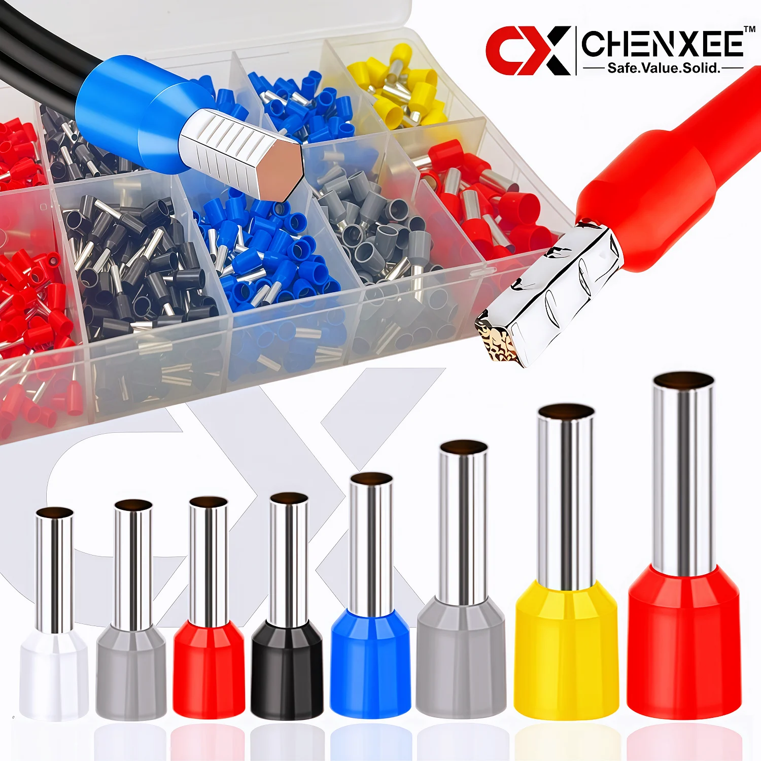 Wire Ferrule Connectors, Tubular Crimp Terminals Electrical Wire Cable Connector PVC Retardant Insulated Pin Cord End Terminal
Wire Ferrule Connectors, Tubular Crimp Terminals Electrical Wire Cable Connector PVC Retardant Insulated Pin Cord End Terminal