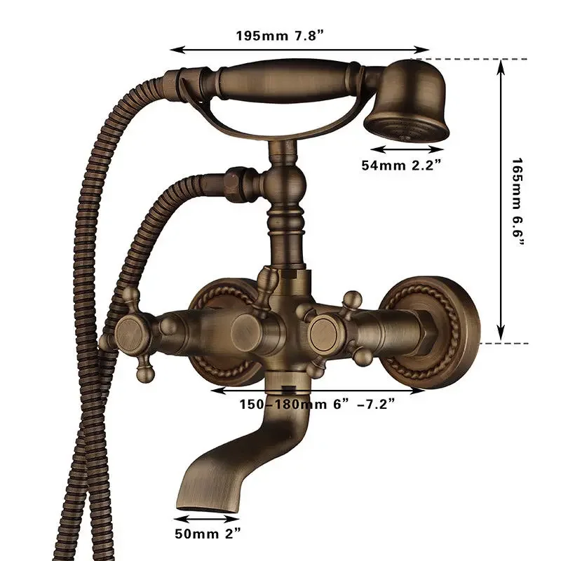 Wall Mounted Bath Faucet with Hand Classic Shower Faucet Tap Bathroom Bathtub Mixer Hot and Cold Water Dual Control
Wall Mounted Bath Faucet with Hand Classic Shower Faucet Tap Bathroom Bathtub Mixer Hot and Cold Water Dual Control