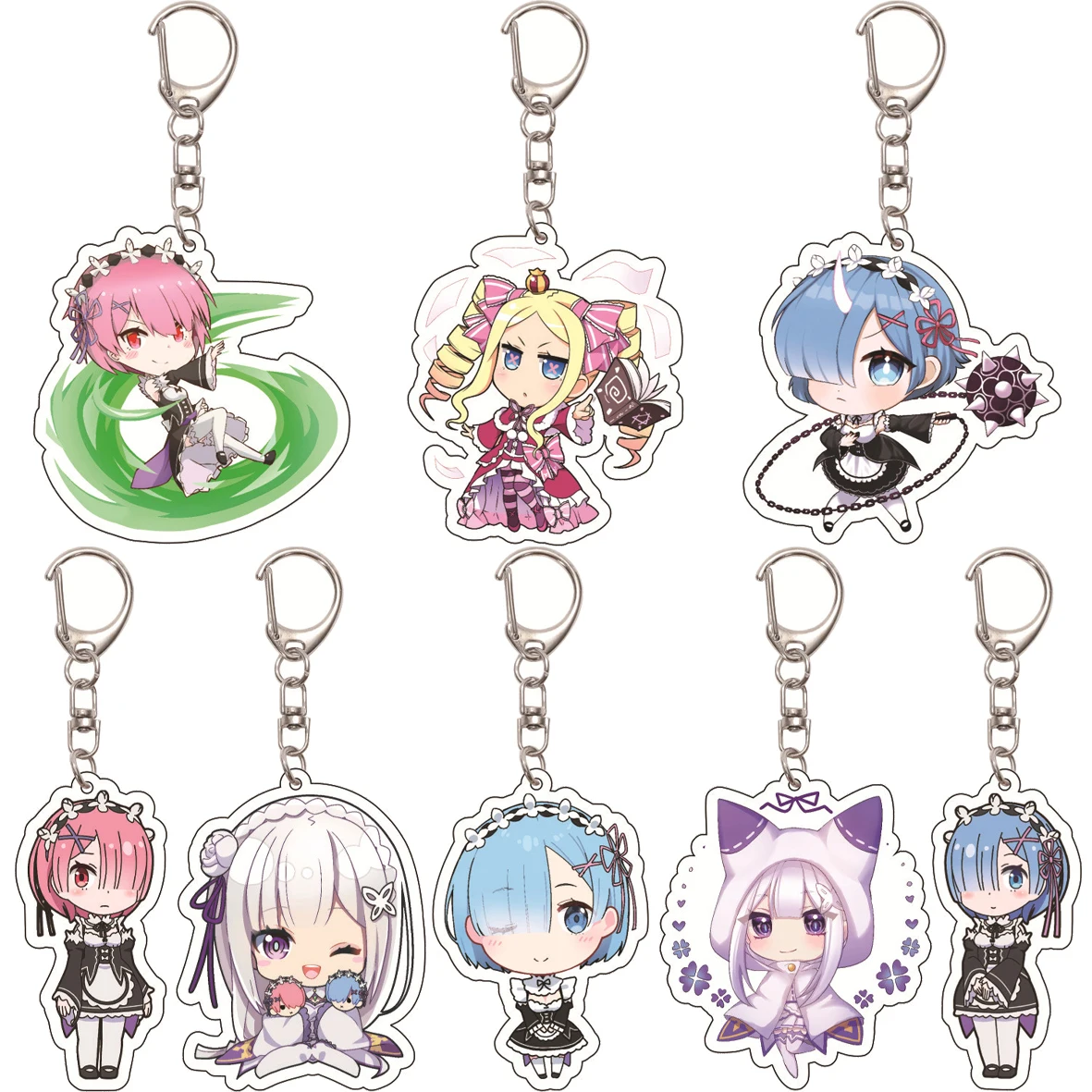 55MM Anime Keychain Re:Zero Starting Life in Another World Emilia Rem Ram Beatrice Acrylic Key Chain Cute Chrismas Gifts
55MM Anime Keychain Re:Zero Starting Life in Another World Emilia Rem Ram Beatrice Acrylic Key Chain Cute Chrismas Gifts