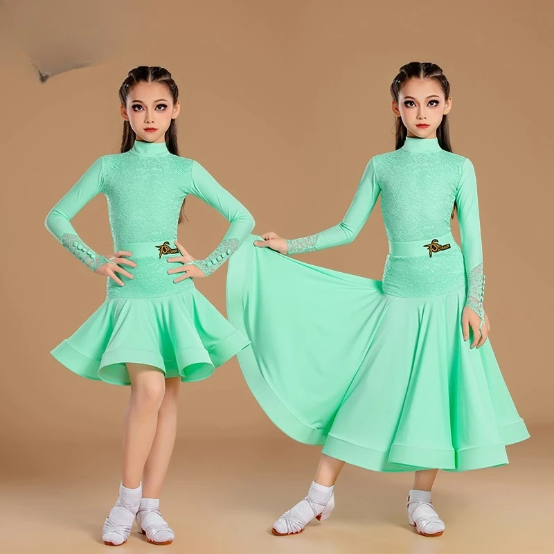 Summer new professional nylon childrens modern Latin three-piece setcompetition dress practice dress and stage performance dress
Summer new professional nylon childrens modern Latin three-piece setcompetition dress practice dress and stage performance dress