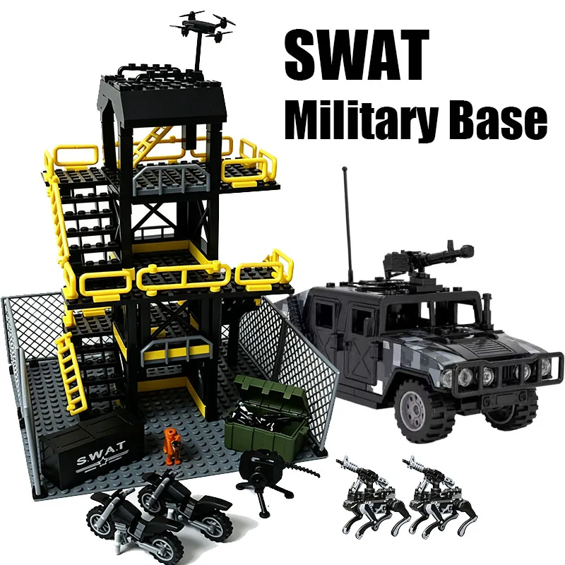 SWAT Military Base Watchtower Police Station Motorcycle DroneArmored Vehicle Bricks Set Building Blocks Educational Toy for Boy
SWAT Military Base Watchtower Police Station Motorcycle DroneArmored Vehicle Bricks Set Building Blocks Educational Toy for Boy