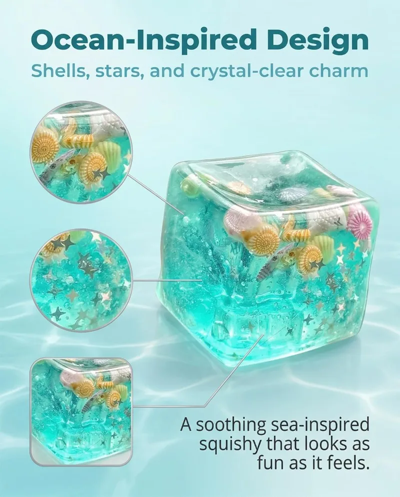 FDIce Cube Fidget Toy Squishy Stress Relief Soft Slow Rebound Sensory Toy With Sea Shells Squeeze Toys For Kids Adults Non-Toxic
FDIce Cube Fidget Toy Squishy Stress Relief Soft Slow Rebound Sensory Toy With Sea Shells Squeeze Toys For Kids Adults Non-Toxic