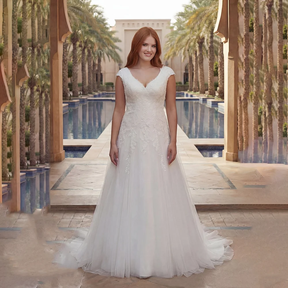 Plus Size Wedding Dresses 2026 Luxury Cap Sleeve Applique V-Neck Robe De Mariée Boho Bride Gowns For Women A Line Customized
Plus Size Wedding Dresses 2026 Luxury Cap Sleeve Applique V-Neck Robe De Mariée Boho Bride Gowns For Women A Line Customized