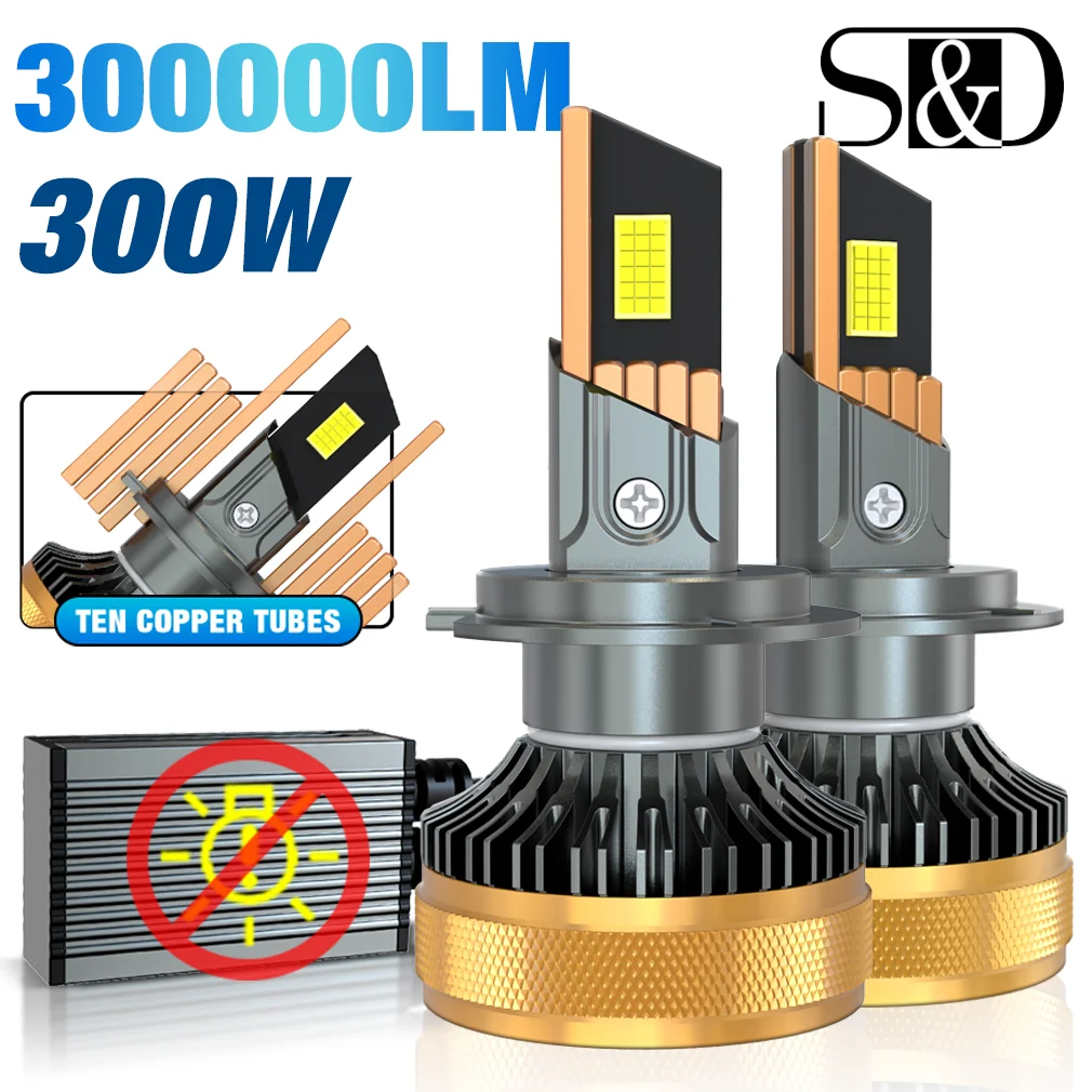 S&D H7 H4 LED Car Headlight Bulb H1 H11 9005 9006 6500K Auto Fog Light 10 Copper Tube 300000LM 300W Super Bright Led Bulb 12-24V
S&D H7 H4 LED Car Headlight Bulb H1 H11 9005 9006 6500K Auto Fog Light 10 Copper Tube 300000LM 300W Super Bright Led Bulb 12-24V