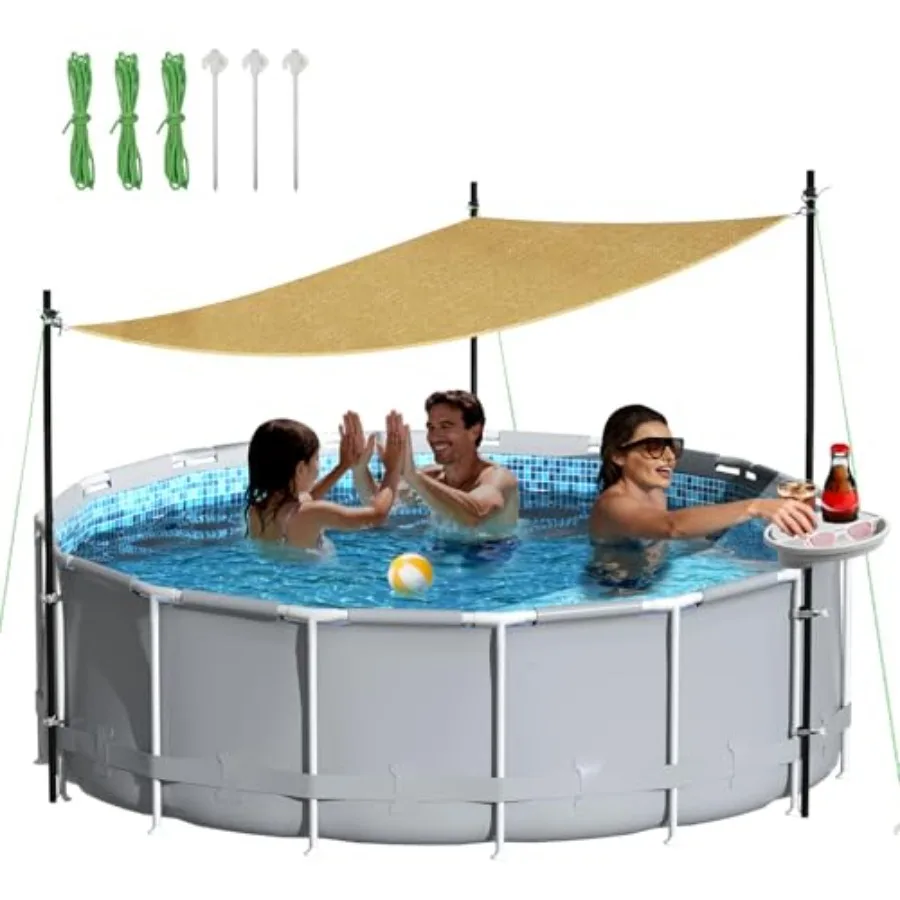 Above Ground Pool Canopy Sunshade Set for 15-22 FT Pools, UV-Resistant Polyethylene Shade Cloth, Beige Triangular 13'x13'x13' w
Above Ground Pool Canopy Sunshade Set for 15-22 FT Pools, UV-Resistant Polyethylene Shade Cloth, Beige Triangular 13'x13'x13' w