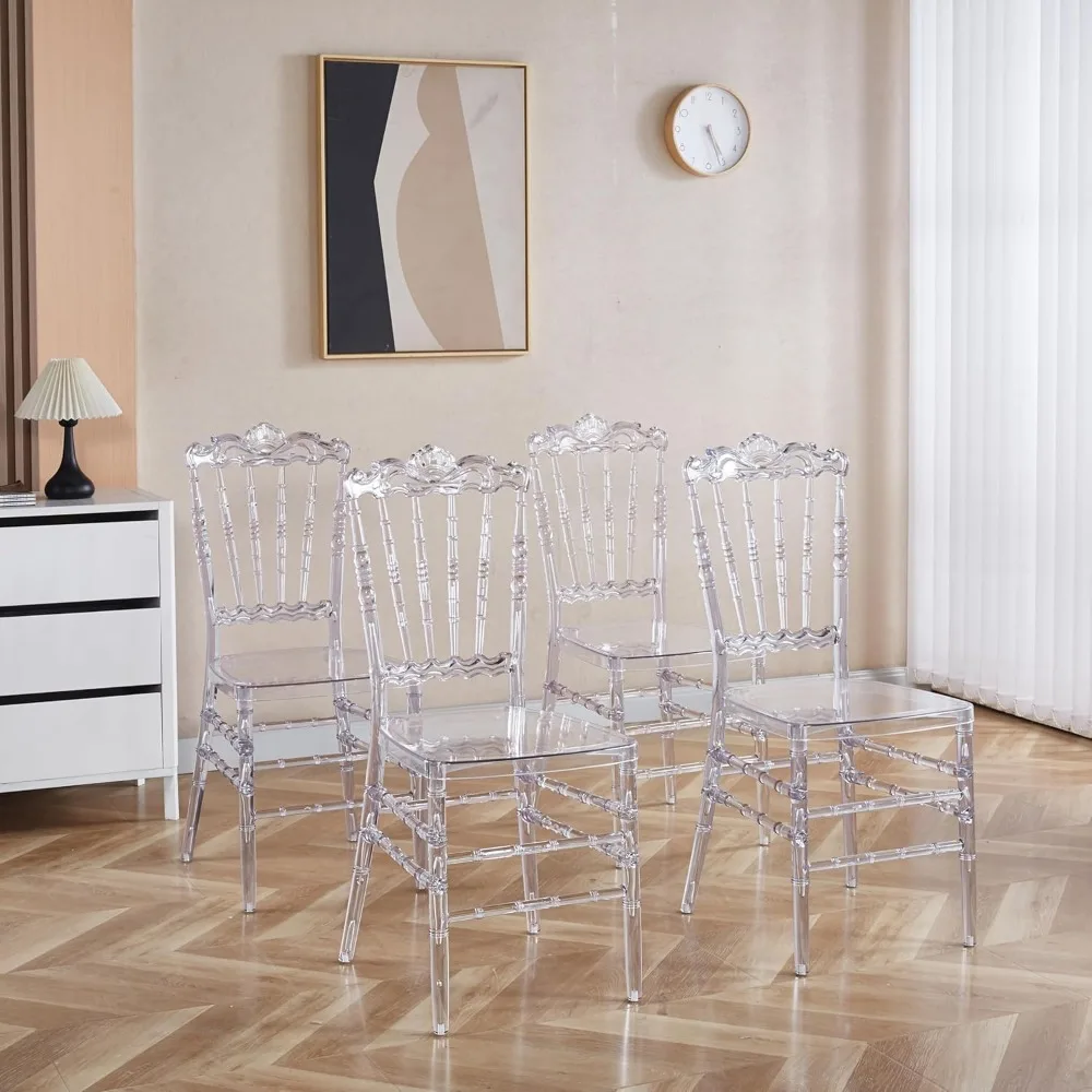 Clear Acrylic Chiavari Chairs, Modern Dining Chairs Set of 4, for Wedding Party Event Reception
Clear Acrylic Chiavari Chairs, Modern Dining Chairs Set of 4, for Wedding Party Event Reception