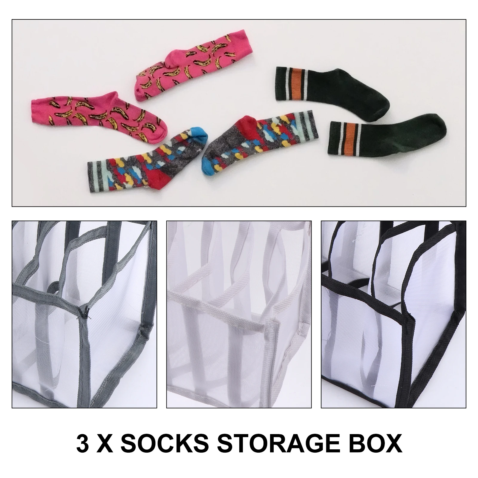 3Pcs Socks Storage Box Lightweight Multi-Grid Organizer for Underwear Ties Home Drawer Type Socks Boxes Stackable Plastic
3Pcs Socks Storage Box Lightweight Multi-Grid Organizer for Underwear Ties Home Drawer Type Socks Boxes Stackable Plastic
