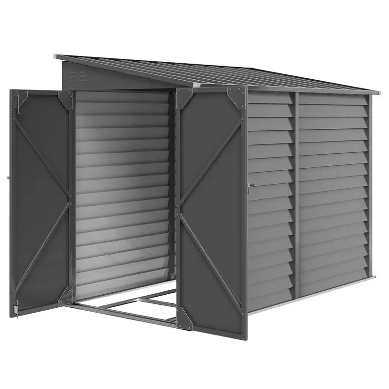 Outsunny 4.6' x 9' Outdoor Storage Shed, Lean to Metal Shed with Foundation Kit, Lockable Doors and Gloves for Patio, Lawn, Dark Gray
Outsunny 4.6' x 9' Outdoor Storage Shed, Lean to Metal Shed with Foundation Kit, Lockable Doors and Gloves for Patio, Lawn, Dark Gray