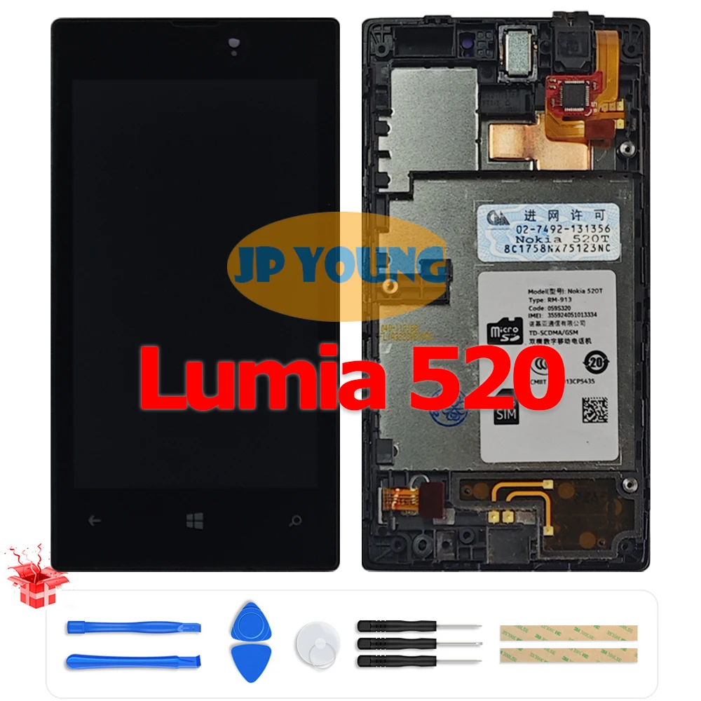 Original 4.0" LCD Touch Screen Digitizer Assembly with Frame for Nokia Lumia 520 RM-914/RM-915 - Replacement
Original 4.0" LCD Touch Screen Digitizer Assembly with Frame for Nokia Lumia 520 RM-914/RM-915 - Replacement